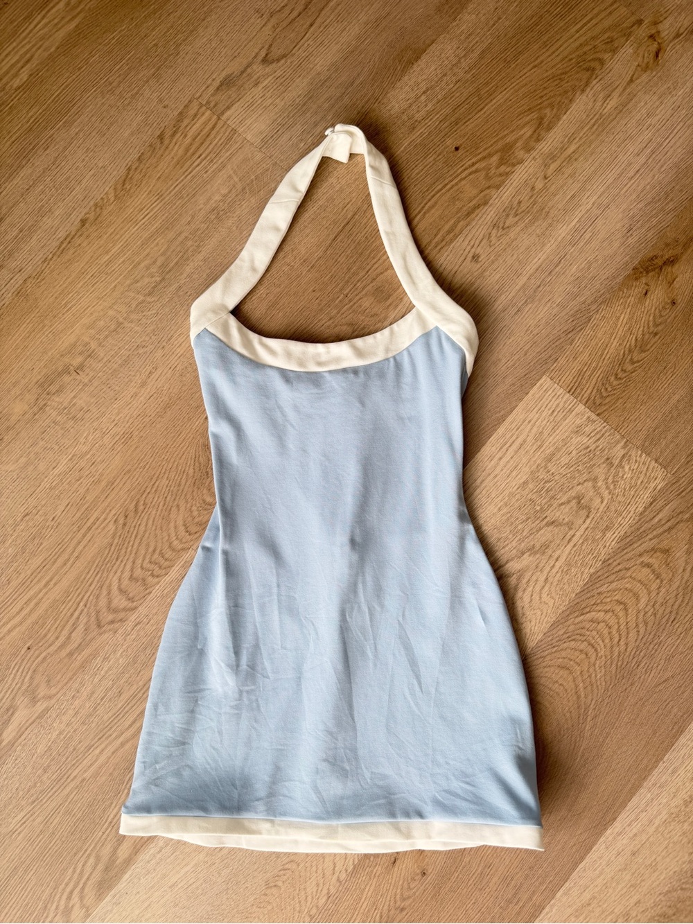 MAJORELLE Ceci Blue White Halter Mini Dress XS - Picture 5 of 7